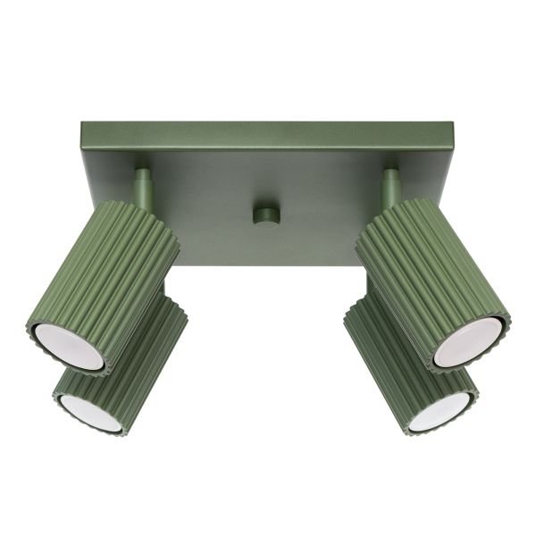 Plafonnier Aluminium Vert Olive GU10 4 Karbon