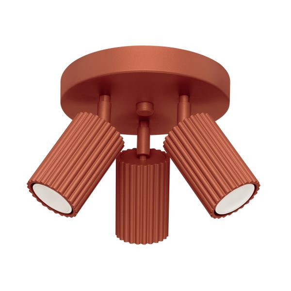 Plafonnier Aluminium Ocre Rouge GU10 3 Karbon