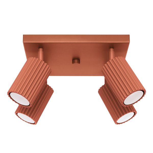 Plafonnier Aluminium Ocre Rouge GU10 4 Karbon