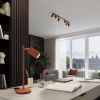 Plafonnier Aluminium Ocre Rouge GU10 4 Karbon Line