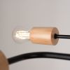 Lustre Acier Noir/Bois Naturel E27 6 Timbo
