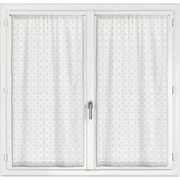 Lot de 2 voilages 60x120 cm Coton Blanc