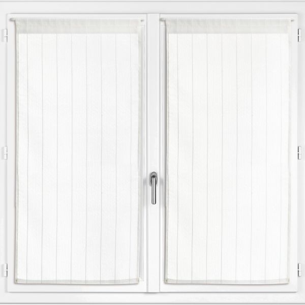 Lot de 2 voilages 60x120 cm Polyester Blanc