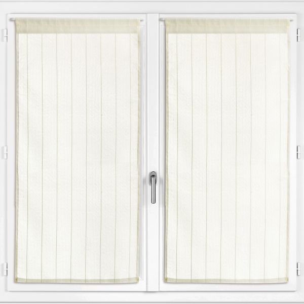 Lot de 2 voilages 60x120 cm Polyester Beige