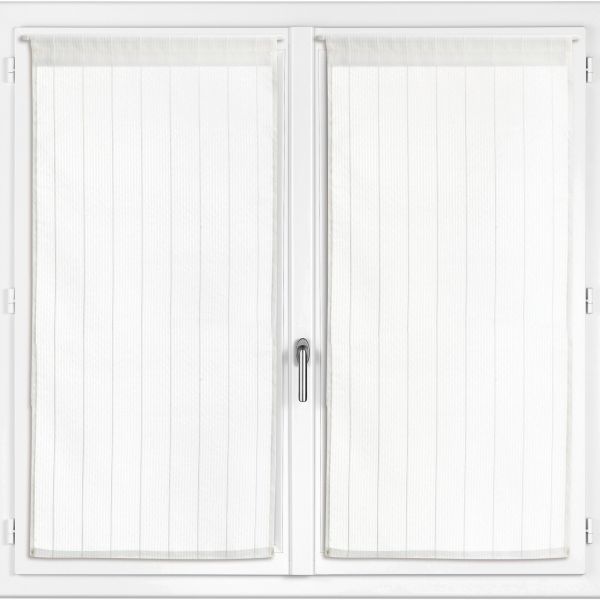 Lot de 2 voilages 70x190 cm Polyester Blanc