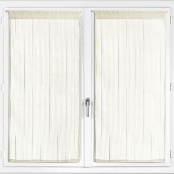 Lot de 2 voilages 70x190 cm Polyester Beige