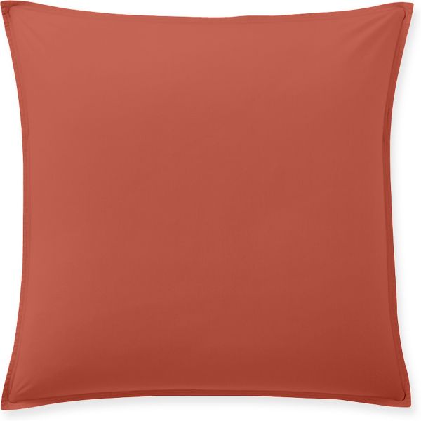 Taie d'oreiller 65x65 cm Percale de Coton Lavé Terre De Sienne