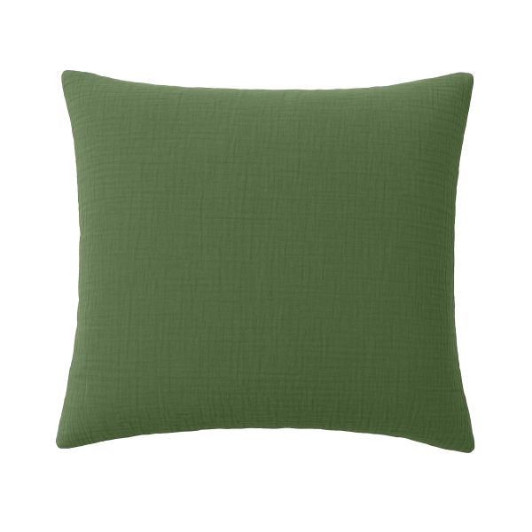Taie d'oreiller 65x65 cm Gaze de Coton Lavé Vert Cèdre