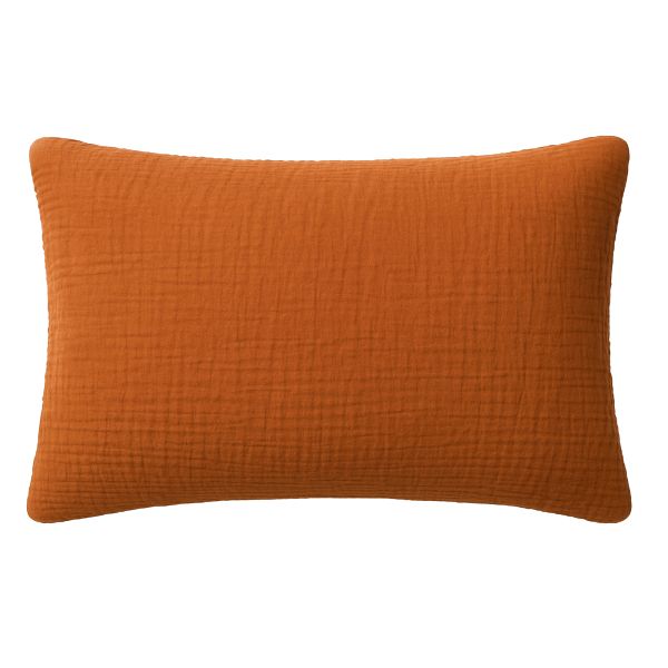 Taie d'oreiller 50x70 cm Gaze de Coton Lavé Safran Minéral