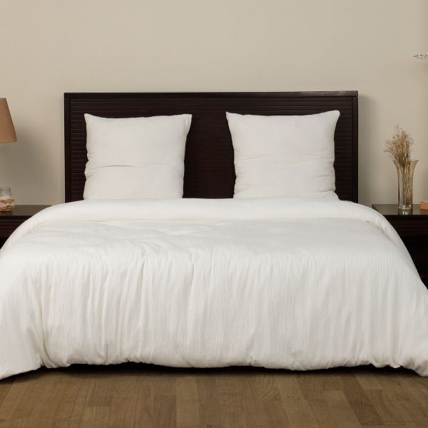 Parure de lit 220x240 cm Gaze de Microfibre Blanc