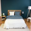 Parure de lit 220x240 cm Microfibre Lavé - Sherpa Bleu