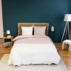 Parure de lit 220x240 cm Microfibre Lavé – Sherpa Rose