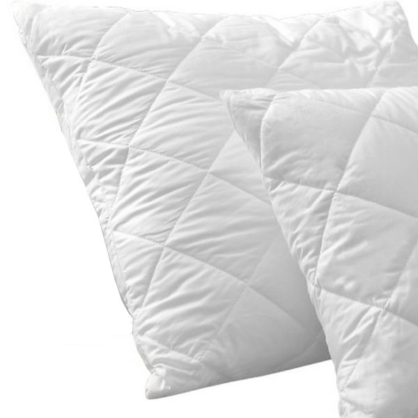 Lot 2 Protèges oreiller 65x65 cm Polyester Matelasse – Respirant Blanc