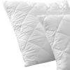 Lot 2 Protèges oreiller 65x65 cm Polyester Matelasse – Respirant Blanc