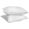 Lot 2 Protèges oreiller 65x65 cm Coton Bouclette éponge – Imperméable Blanc