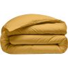 Housse de couette 240x260 cm Percale de Coton Lavé Jaune Moutarde