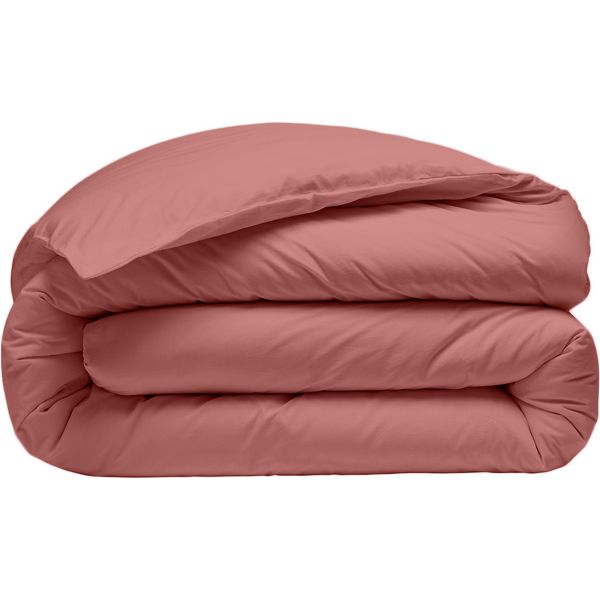 Housse de couette 220x240 cm Percale de Coton Lavé Vieux Rose