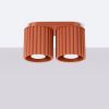 Plafonnier Aluminium Ocre Rouge GU10 2 Aura